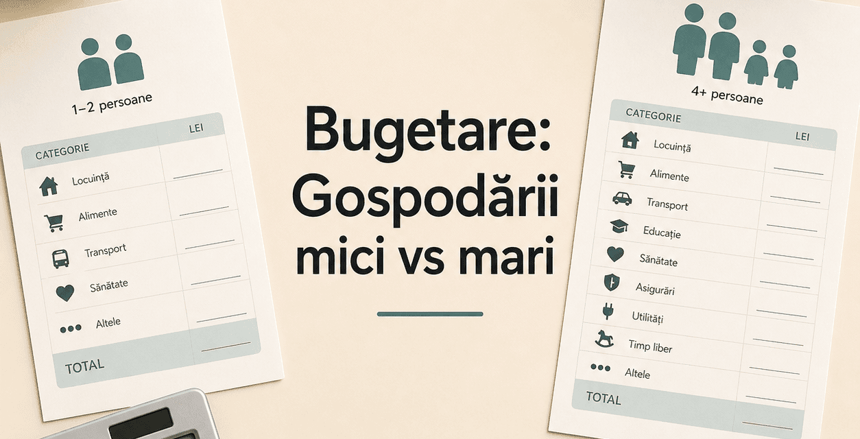 Cum diferă bugetarea gospodăriilor mici și mari
