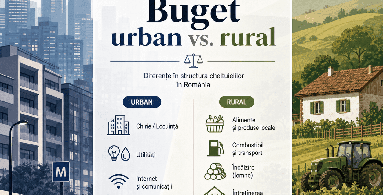 Cum diferă structura bugetului între mediul urban și rural