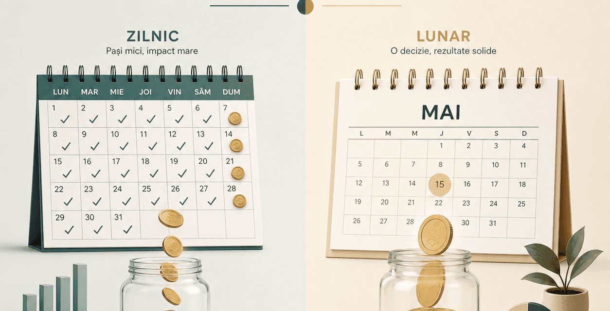 Diferențele dintre economisirea zilnică și cea lunară Diferențele dintre economisirea zilnică și cea lunară