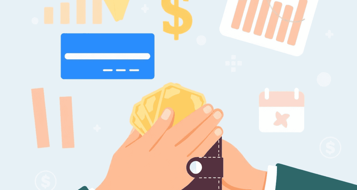 Definiția plății în finanțele personale Mâini care schimbă bani și pictograme de plată digitală, alături de grafice abstracte de buget și simboluri de calendar în culori calde și primitoa...