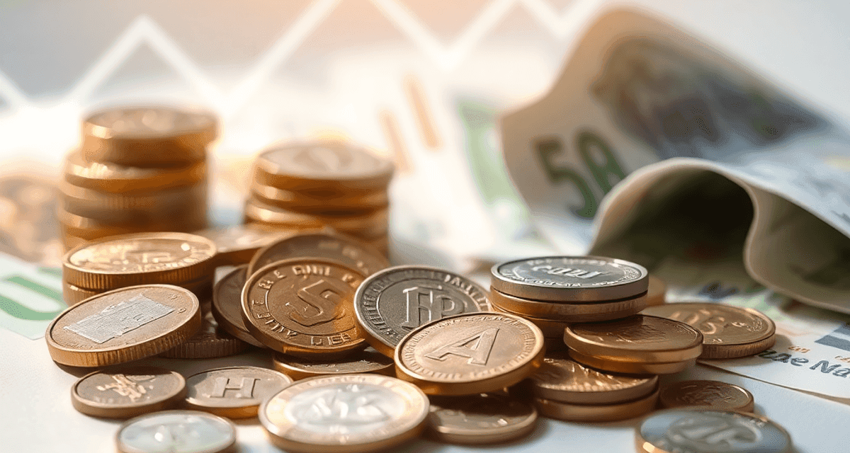Ce este o valută convertibilă Prim-plan cu monede și bancnote internaționale diverse, așezate pe o suprafață netedă, iluminate delicat, cu săgeți și grafice abstracte în fundal.